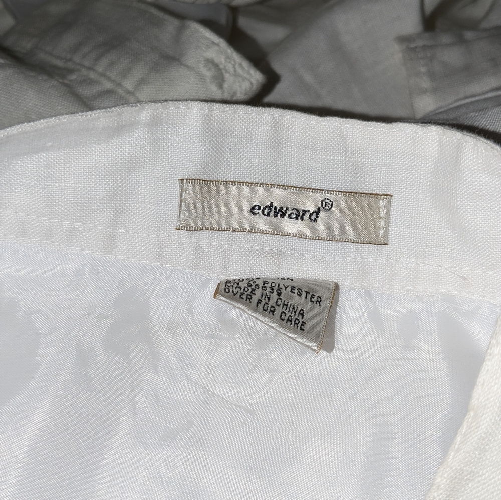 Edward® White 100% linen skirt. A-line flared. Size 14. Midi length skirt 34" - Picture 4 of 7